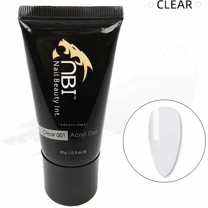 پلی ژل کاشت ناخن NBI مدل Clear (بیرنگ) - شماره 001 - حجم 30 میل