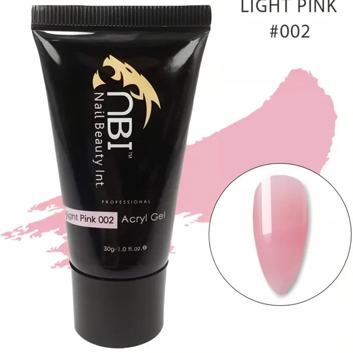 پلی ژل کاشت ناخن NBI (ان بی آی ) رنگ Light Pink (صورتی روشن) - شماره 002 - حجم 30 میل