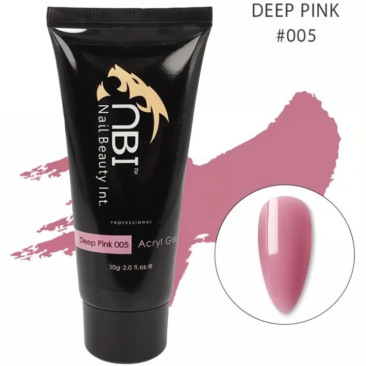 پلی ژل کاشت ناخن NBI مدل Deep Pink (صورتی عمیق) - شماره 005 - حجم 30 میل