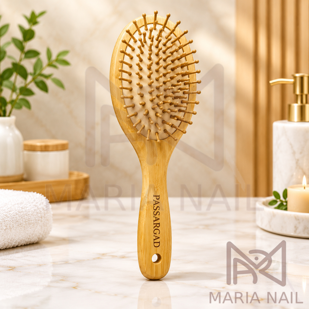 شانه دندانه‌دار چوبی پاسارگاد، شانه بامبو طبیعی ضد الکتریسیته ساکن و جلوگیری از موخوره